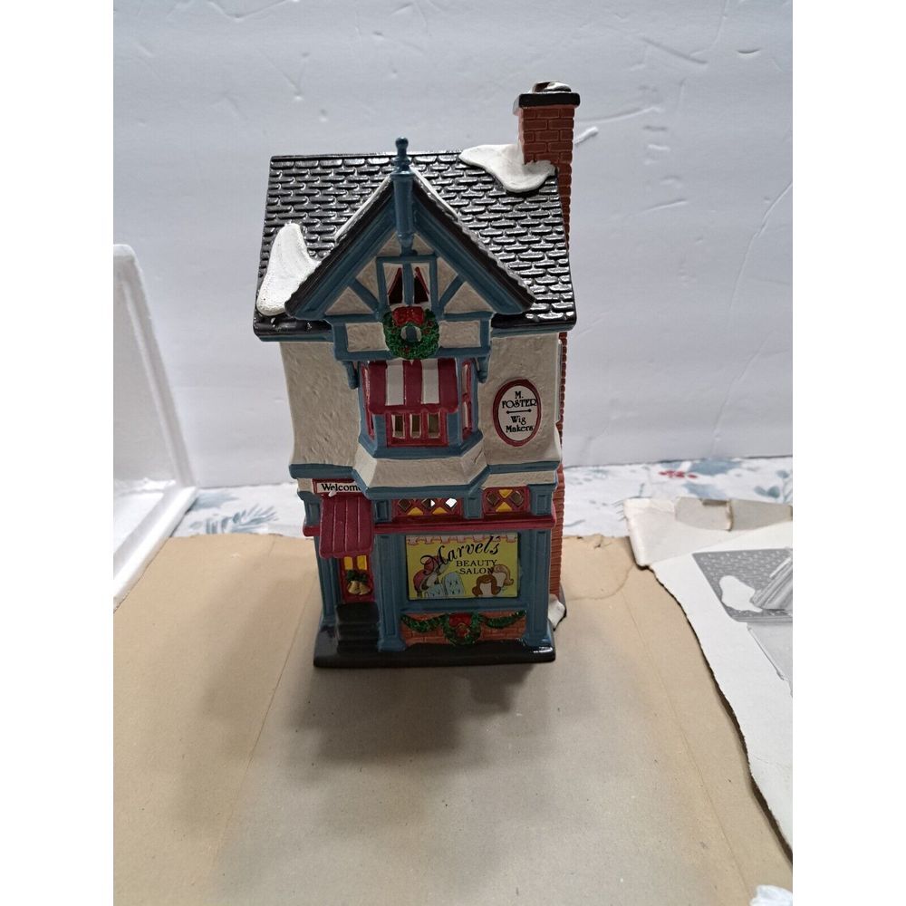 Dept 56 "Marvel's Beauty‎ Salon", Snow Village Series, w New cord, 5470-4,  1994